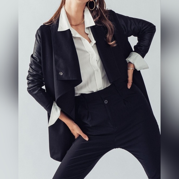 #18884 🛑M FABULOUS BOHO CHIC SEXY Faux Leather Combined Jacket - Picture 15 of 16